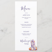 Purple Pumpkin Baby Shower Party Menu (Voorkant)