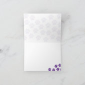 Purple Puppy Paw Prints Blank Notitiekaartje (Binnen)