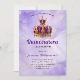 Purple Quinceanera Princess Crown Birthday Party  Kaart