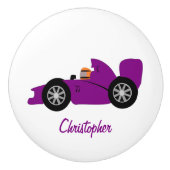 Purple Racing Car Design Keramische Knop (Voorkant)