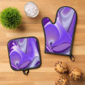 Purple Rainbow Dreams Ovenwant & Pannenlap Set (Top down)