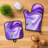 Purple Rainbow Dreams Ovenwant & Pannenlap Set (Top down)