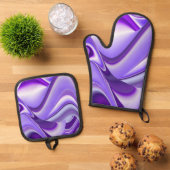 Purple Rainbow Dreams Ovenwant & Pannenlap Set (Top down)