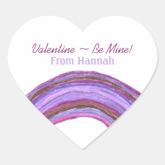 Purple rainbow valentine sticker (Voorkant)