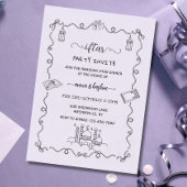 Purple Ramadan Bow doodle ramadan iftar invitation Kaart