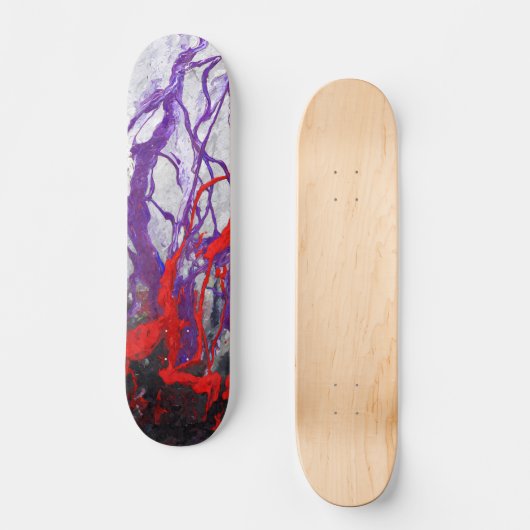 Purple Red Marble Vein Abstract Skateboard (Voorkant)