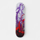 Purple Red Marble Vein Abstract Skateboard (Voorkant)