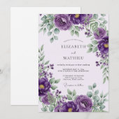 Purple Regal Spring Wedding Kaart (Voorkant / Achterkant)