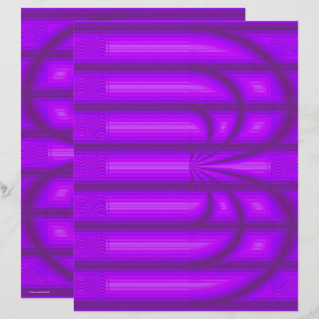 Purple Retro Cathedral Scrapbook Paper 2-Sided Pag (Voorkant / Achterkant)