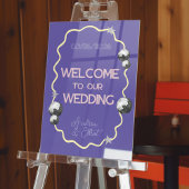 Purple Retro Disco Acrylic Wedding Welcome Sign Acryl Bord