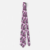 Purple retro ethnic elegant flower pattern stropdas (Voorkant)