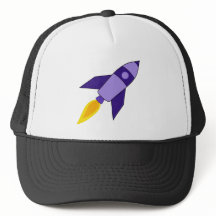 Purple Retro Rocket Trucker Hat