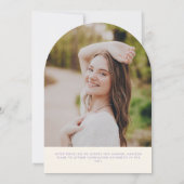 Purple Retro Striped Arch Graduation Announcement Kaart (Achterkant)