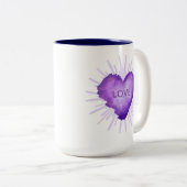 Purple Revolution with LOVE Tweekleurige Koffiemok (Voorkant rechts)