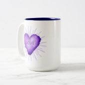 Purple Revolution with LOVE Tweekleurige Koffiemok (Voorkant links)