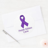 Purple Ribbon Crew Ronde Sticker (Envelop)