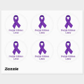 Purple Ribbon Crew Ronde Sticker (Vel)