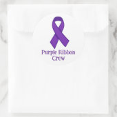 Purple Ribbon Crew Ronde Sticker (Tas)