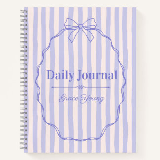 Purple Ribbon Elegant Personalized Name Custom Notitieboek