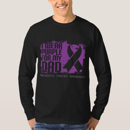 Purple Ribbon Fighter Dad Pancreatic Cancer T-shirt (Voorkant)