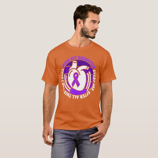 Purple Ribbon Overdose Awareness Shirt Miss Daught (Voorkant volledig)