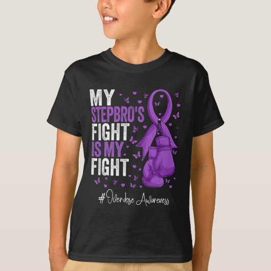 Purple Ribbon Stepbrother Overdose Awareness  T-shirt (Voorkant)
