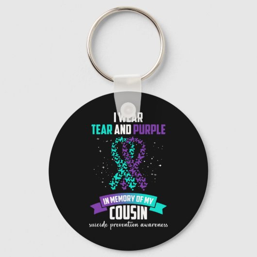Purple Ribbon Suicide Prevention Awareness Sleutelhanger (Voorkant)