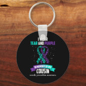 Purple Ribbon Suicide Prevention Awareness Sleutelhanger (Voorkant)