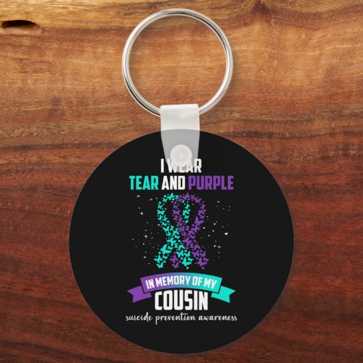 Purple Ribbon Suicide Prevention Awareness  Sleutelhanger (Voorkant)