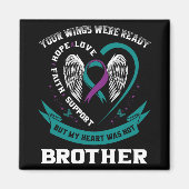Purple Ribbon Wing Suicide Awareness Prevention Br Magneet (Voorkant)