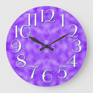 Purple Ripple Pattern Elegant Oversize Numbers Grote Klok