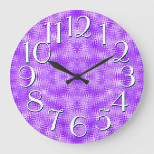 Purple Ripple Pattern Elegant Oversize Numbers Grote Klok