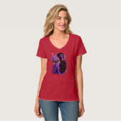 Purple Rose Bouquet Girl Digital Art T-shirt (Voorkant volledig)