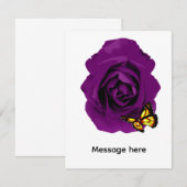 Purple Rose & Butterfly  Notitiekaartje (Voorkant / Achterkant)