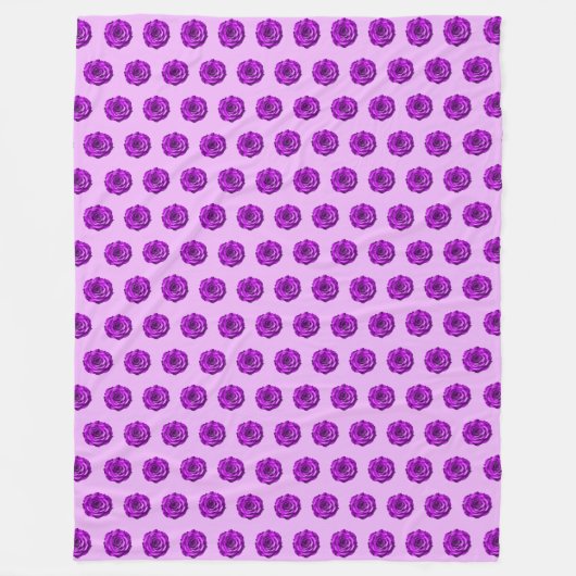 Purple Rose Flower Seamless Pattern on Fleece Deken (Voorkant)