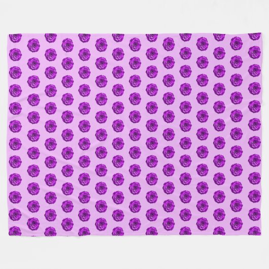 Purple Rose Flower Seamless Pattern on Fleece Deken (Voorkant (Horizontaal))