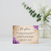 Purple Rose Gold Crown Elegant Details Informatiekaartje (Staand voorkant)