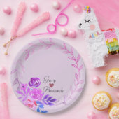 Purple Rose Papieren Bordje (Feest)