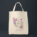 Purple Rose Ribbon 60th Birthday Tote Bag<br><div class="desc">Lovely and elegant rose with butterfly.</div>