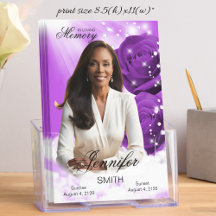 Purple Roses Funeral Program Purple Roses Obituary