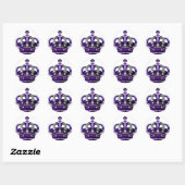 Purple Royal Crown Ronde Sticker (Vel)