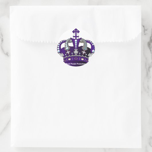 Purple Royal Crown Ronde Sticker (Tas)
