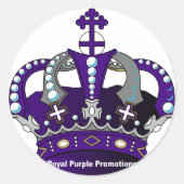 Purple Royal Crown Ronde Sticker (Voorkant)