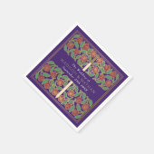 Purple Royal Medieval Gold Floral Sword Wedding Servet (Hoek)