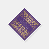 Purple Royal Medieval Gold Sword Wedding Servet (Hoek)