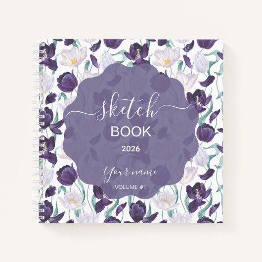Purple Royal Tulip Sketchbook Notitieboek (Voorkant)