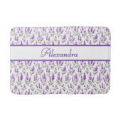 Purple Sage Green Lavender Custom Name Badmat (Voorkant)