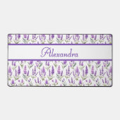 Purple Sage Green Lavender Custom Name Bureaumat (Voorkant)