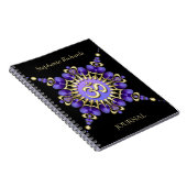Purple Satin Gold Om Sign Elegant Notebook Notitieboek (Rechterzijde)