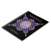 Purple Satin Gold Om Sign Elegant Notebook Notitieboek (Linkerzijde)